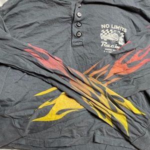 Long sleeve racer Henley top